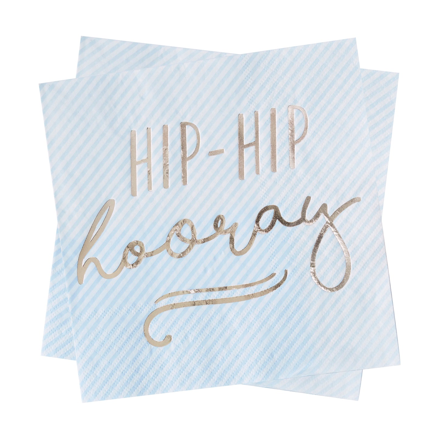 Gold Foiled Hip Hip Hooray Blue Paper Napkins