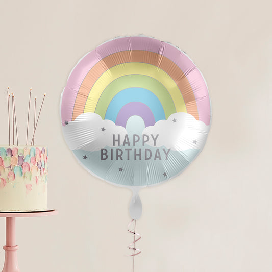 Rainbow Party Happy Birthday Helium Balloon Delivered