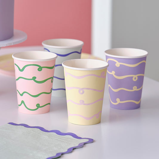 Wavy Pastel Party Cups