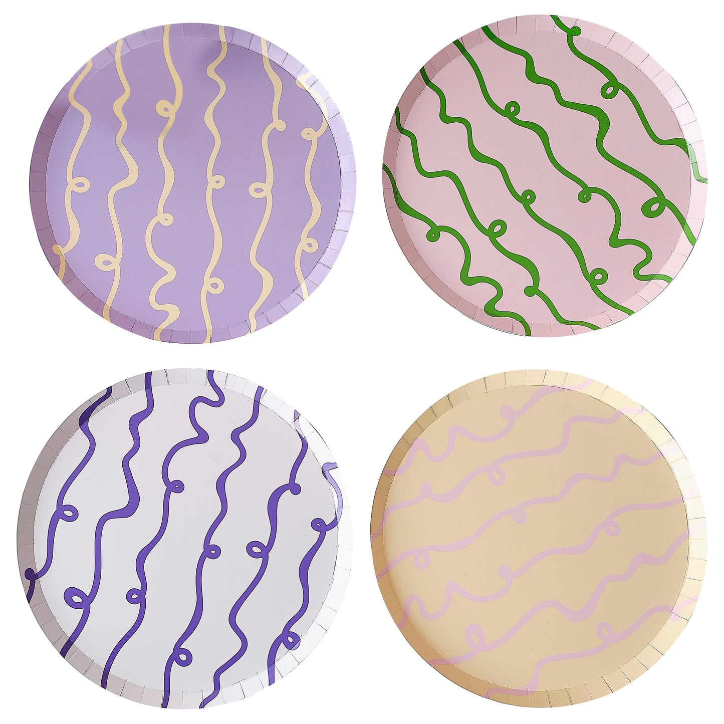 Wavy Pastel Paper Plates