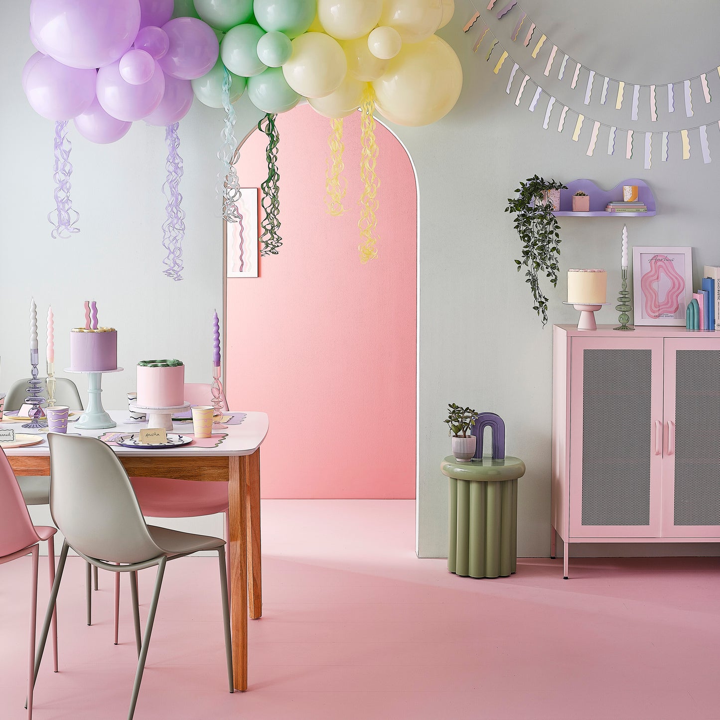 Wavy Pastel Happy Birthday Candle