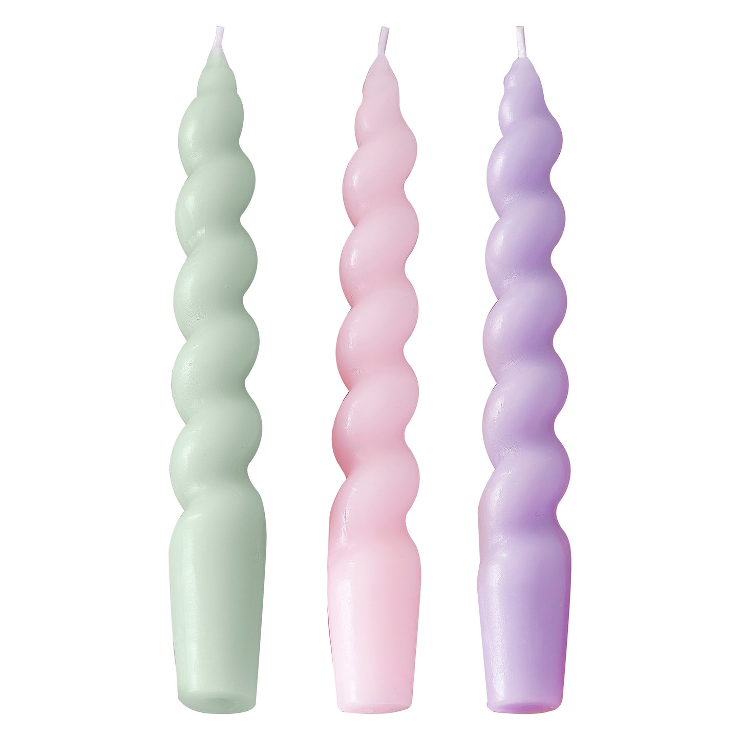 Pastel Spiral Dinner Candles