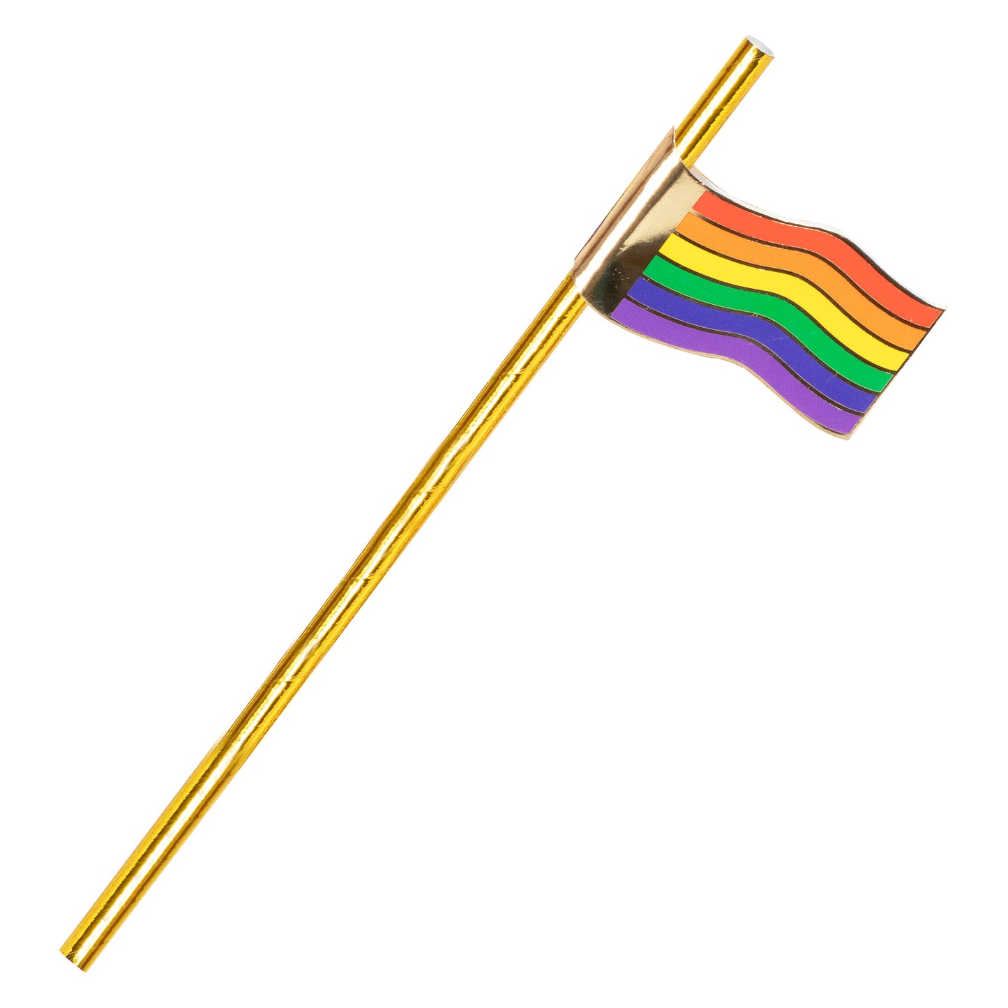 Gold Foiled Rainbow Flag Straws