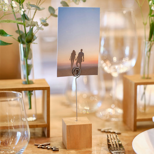 Wooden Block Table Number & Photo Holders