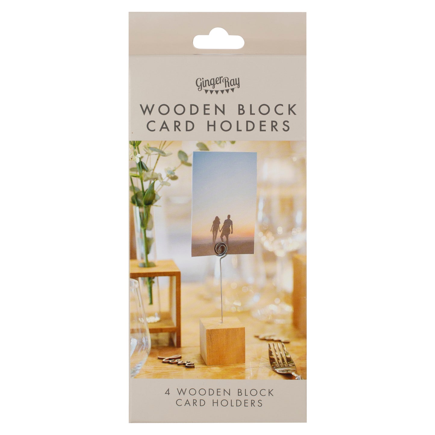 Wooden Block Table Number & Photo Holders