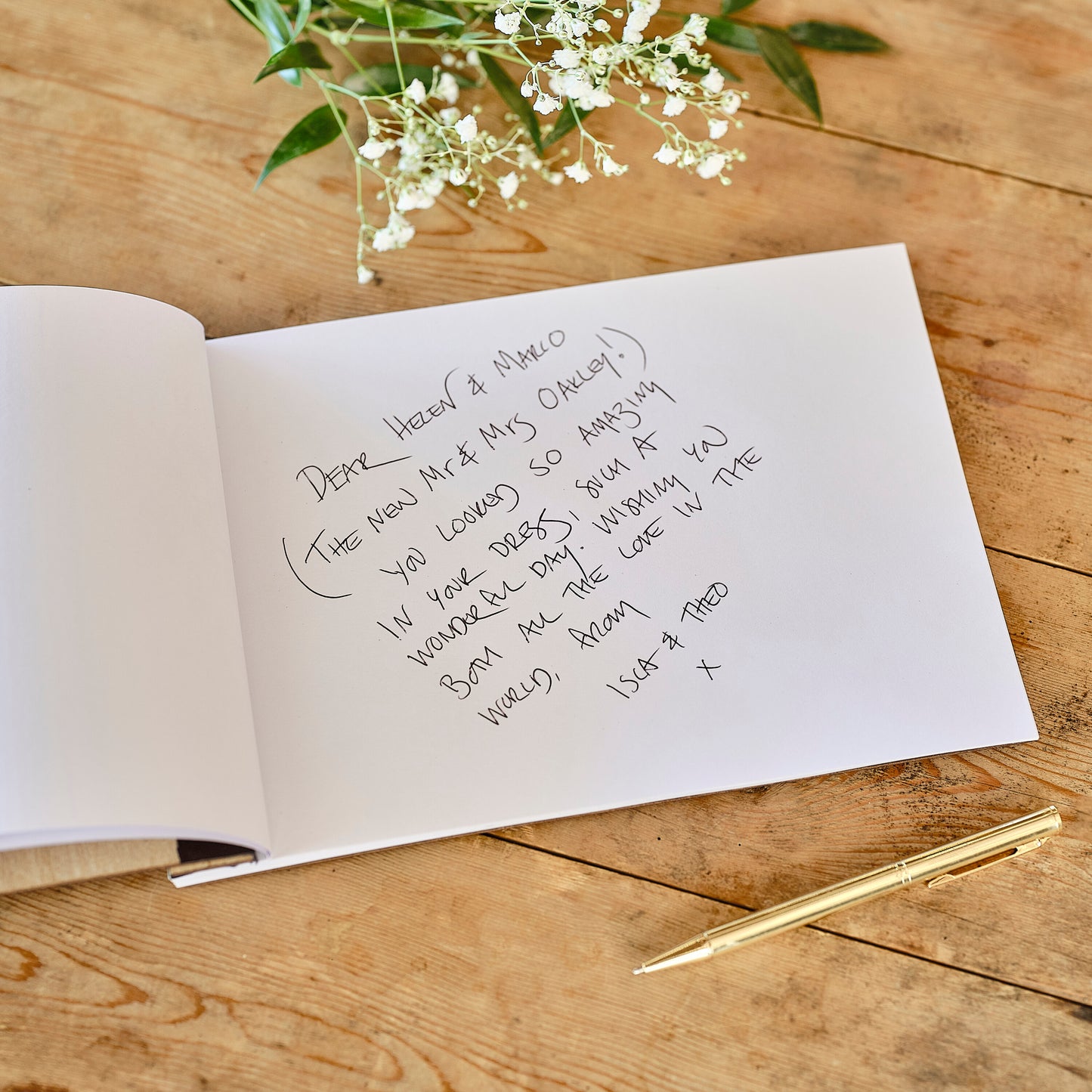 Wooden Happily Ever After Wedding Guest Book