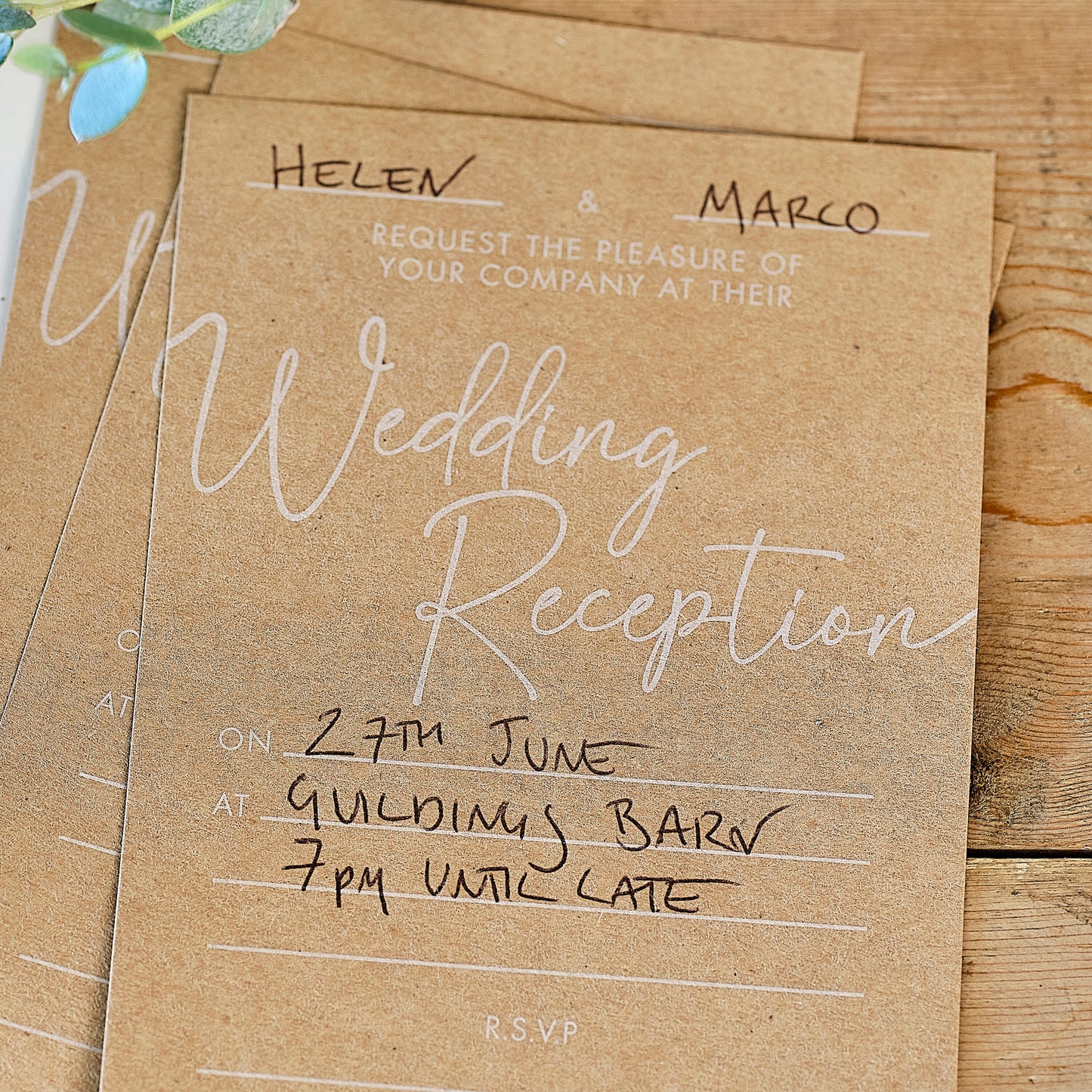 Kraft Evening Wedding Reception Invitations