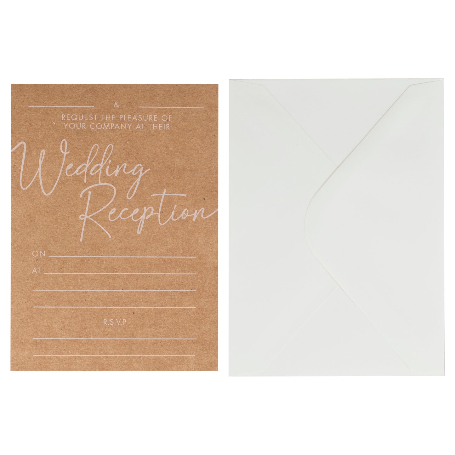 Kraft Evening Wedding Reception Invitations