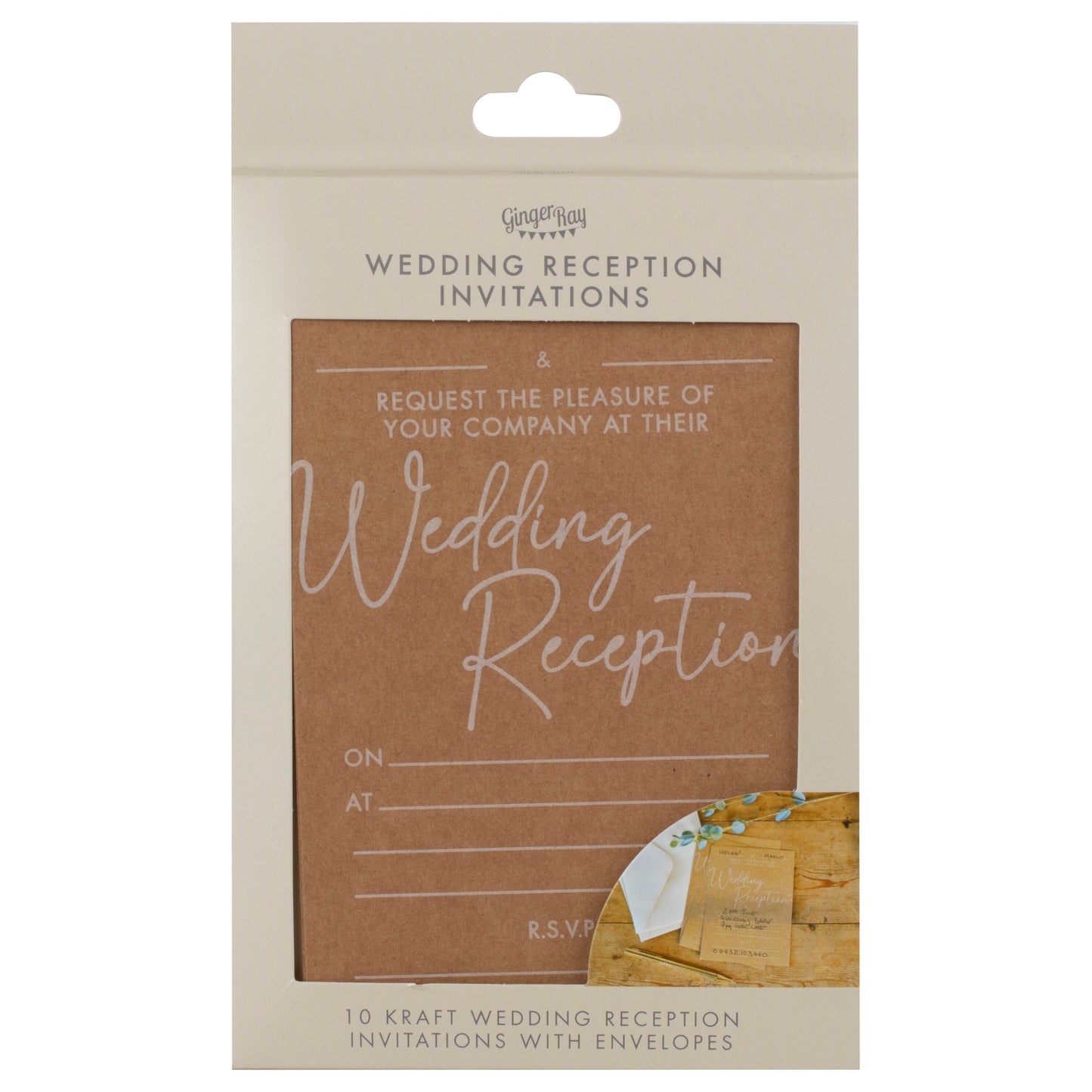 Kraft Evening Wedding Reception Invitations