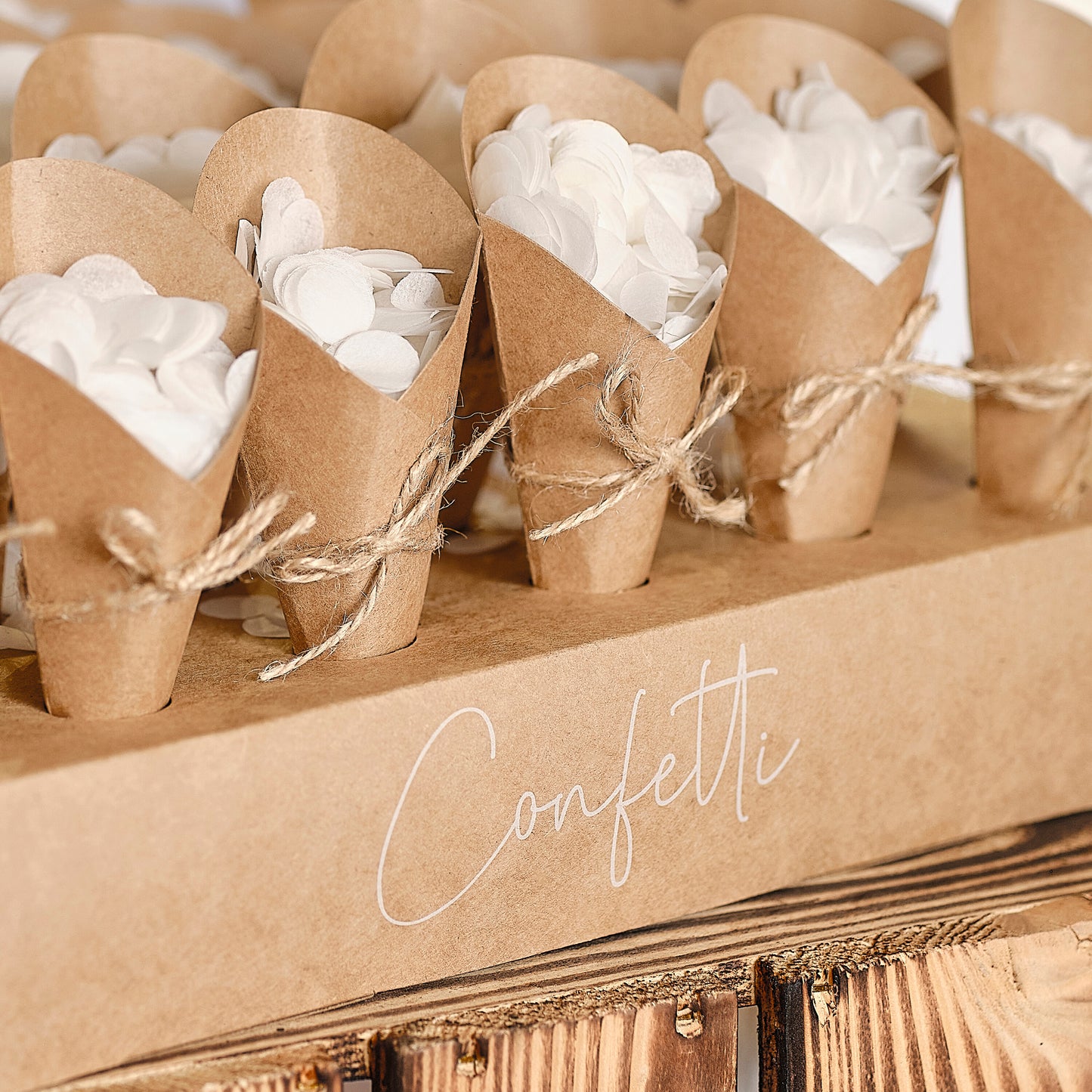 Wedding Confetti Cone Holder with 24 Cones and Confetti