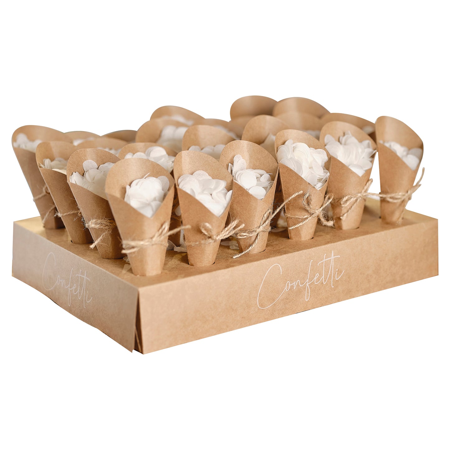 Wedding Confetti Cone Holder with 24 Cones and Confetti