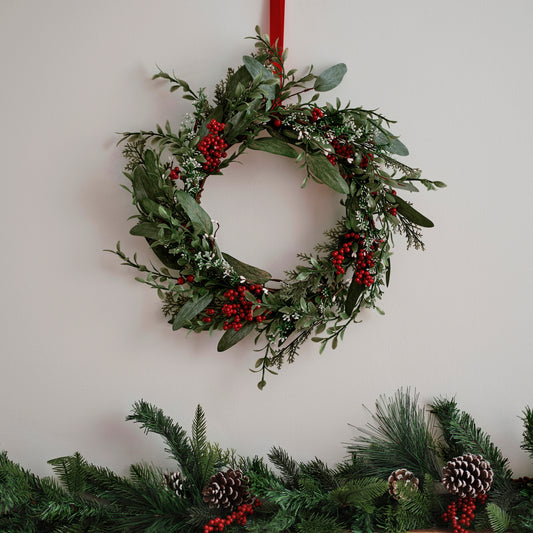 Foliage and Berries Christmas Door Wreath