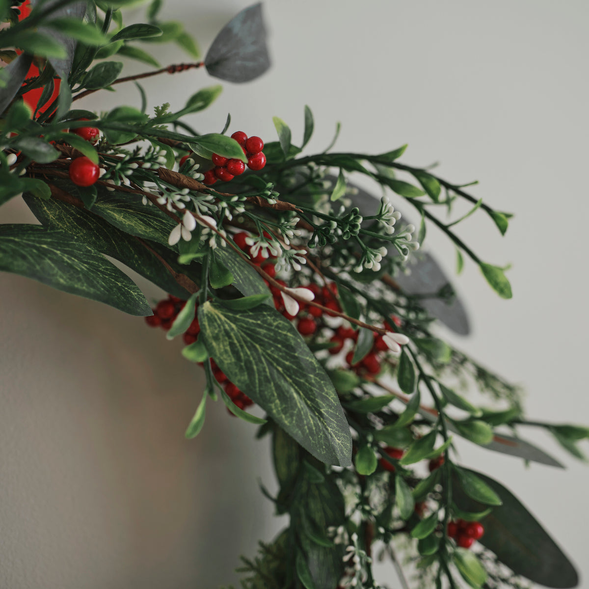 Foliage and Berries Christmas Door Wreath