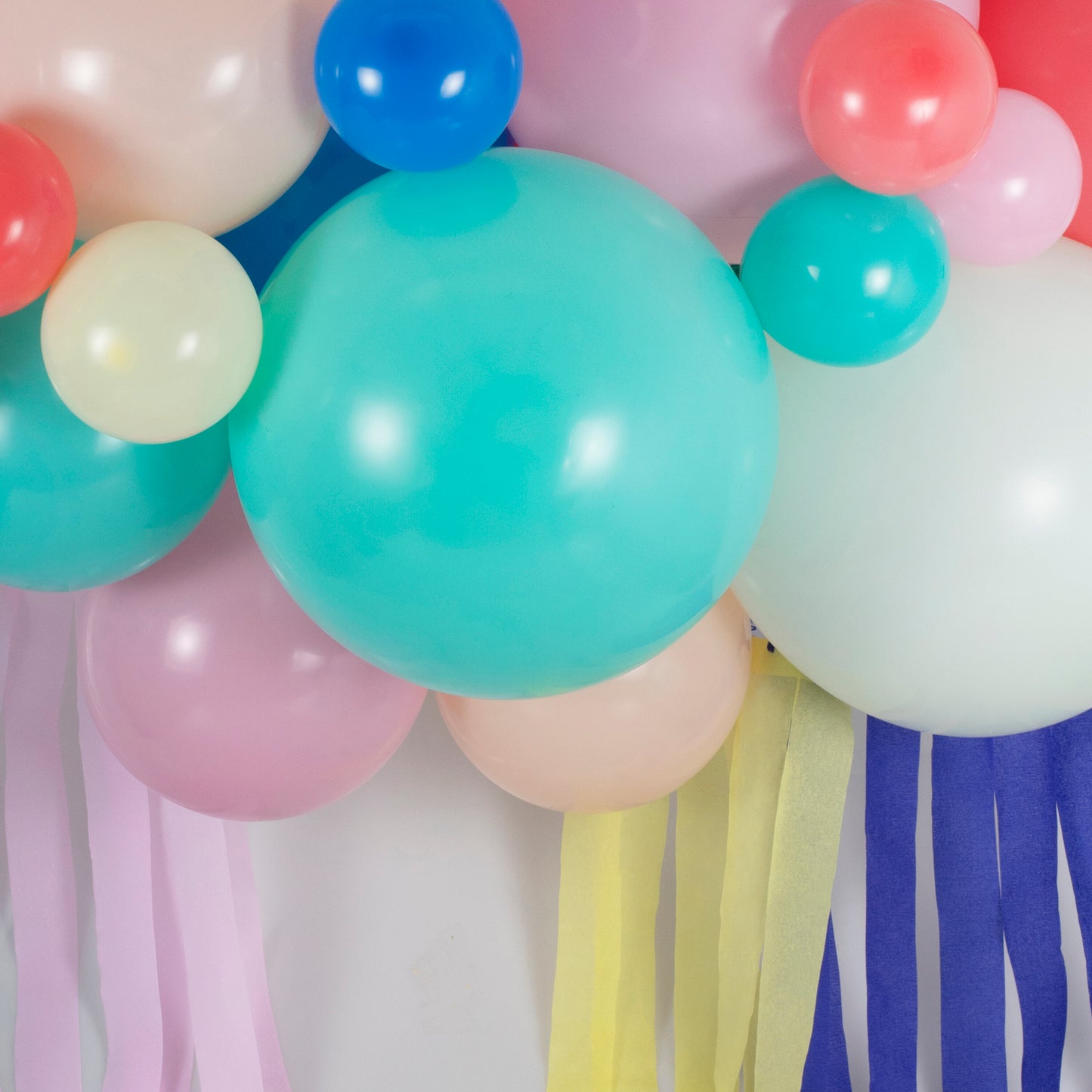Multicoloured Balloon Arch with Streamers