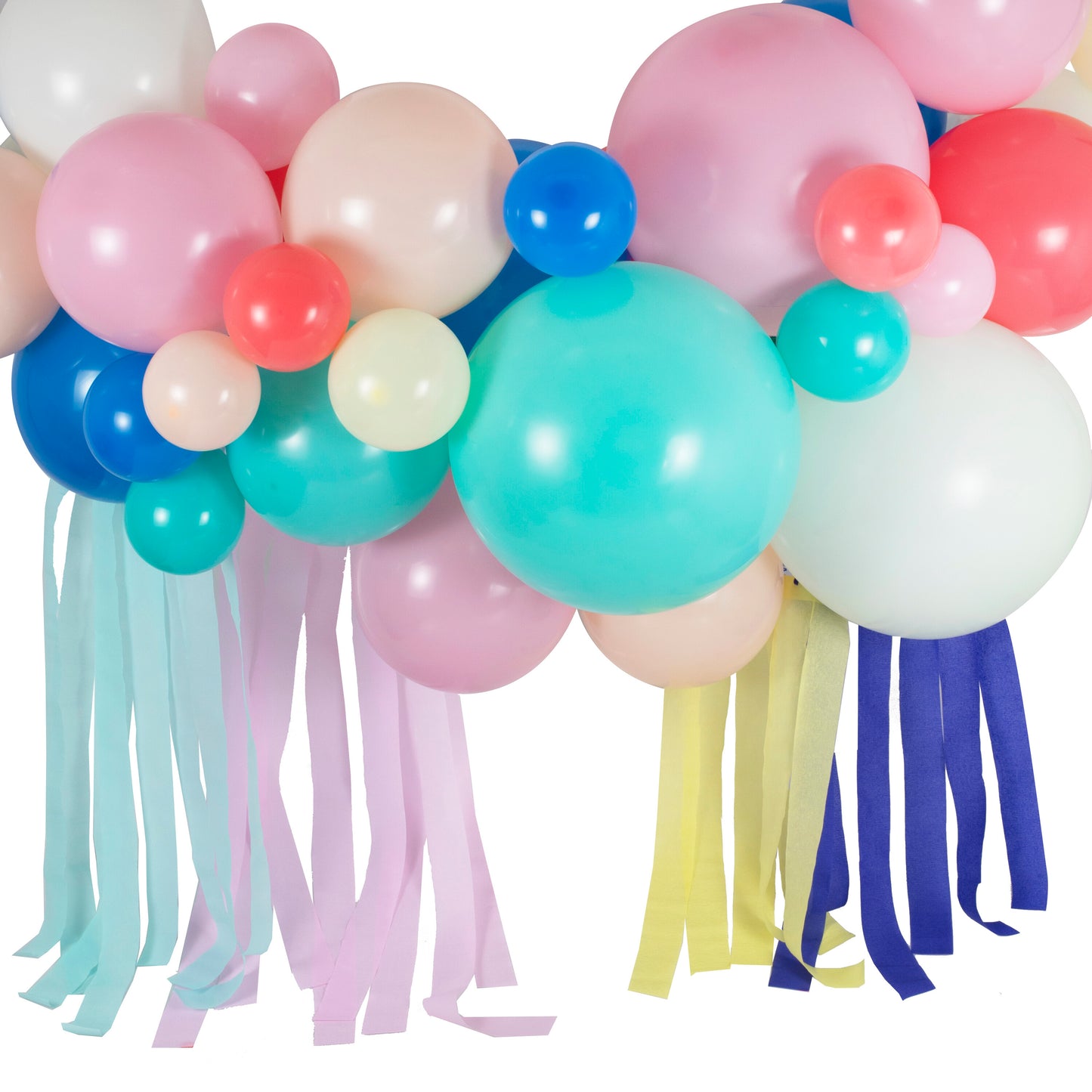 Multicoloured Balloon Arch with Streamers