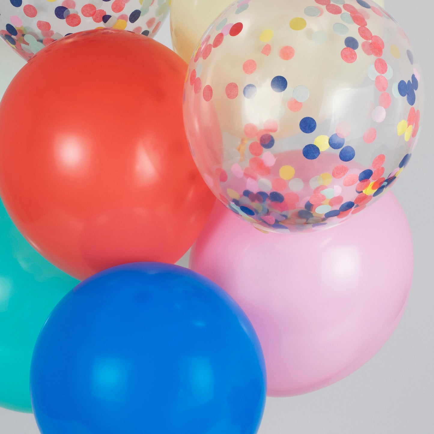 Multicoloured and Confetti Filled Balloon Bundle