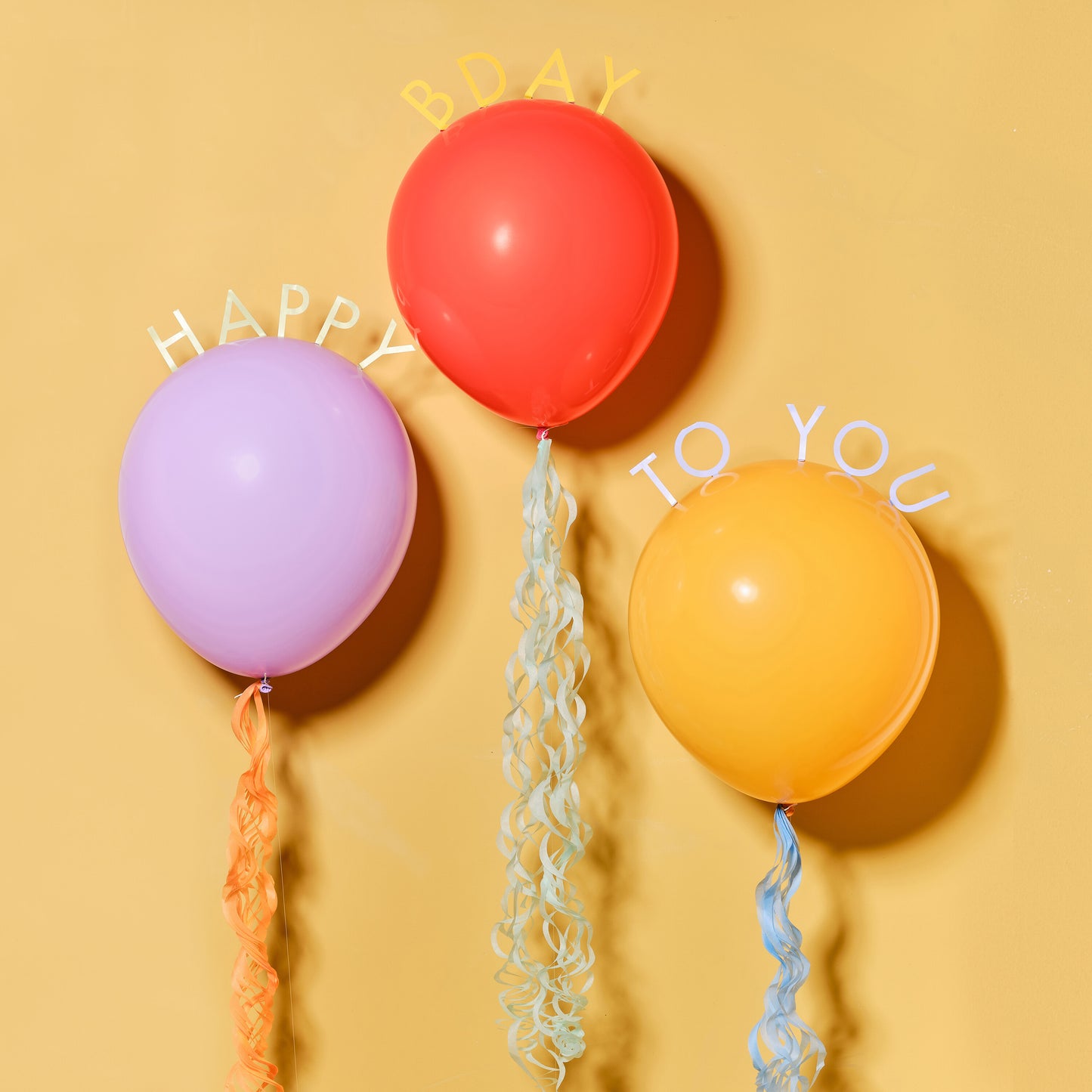Birthday Balloons with Curly Tissue Tails