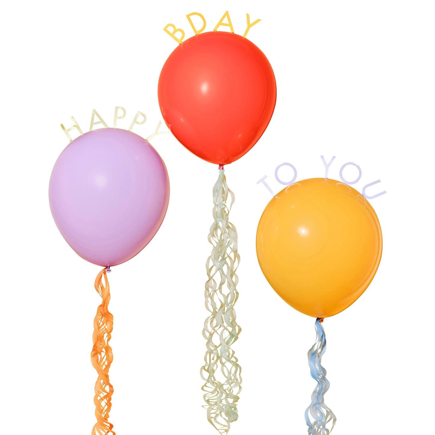 Birthday Balloons with Curly Tissue Tails