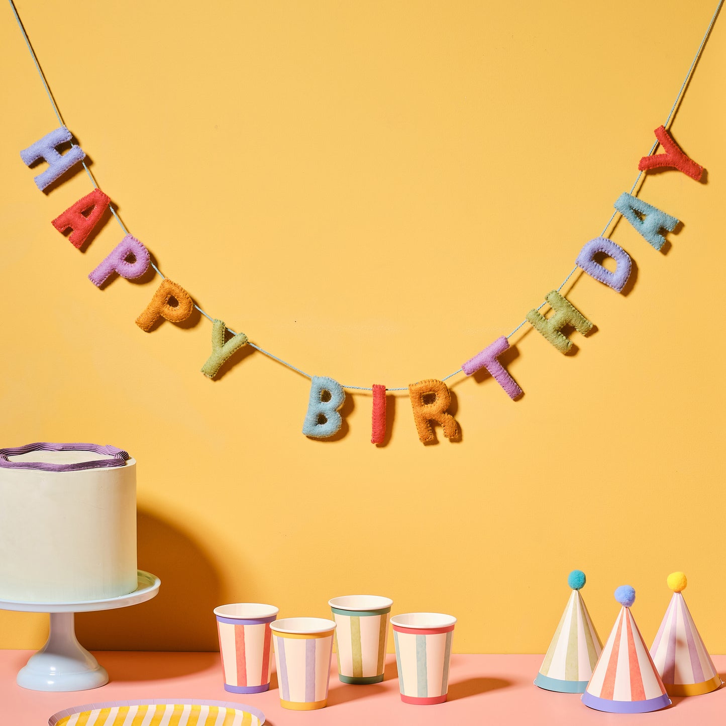 Multicoloured Felt 'Happy Birthday' Bunting