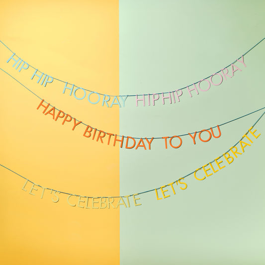 Triple Layer Birthday Slogan Bunting
