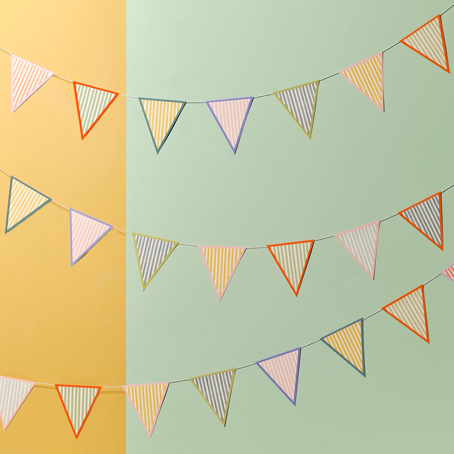 Multicoloured Striped Flag Bunting