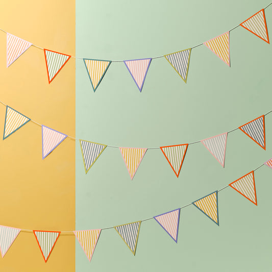 Multicoloured Striped Flag Bunting