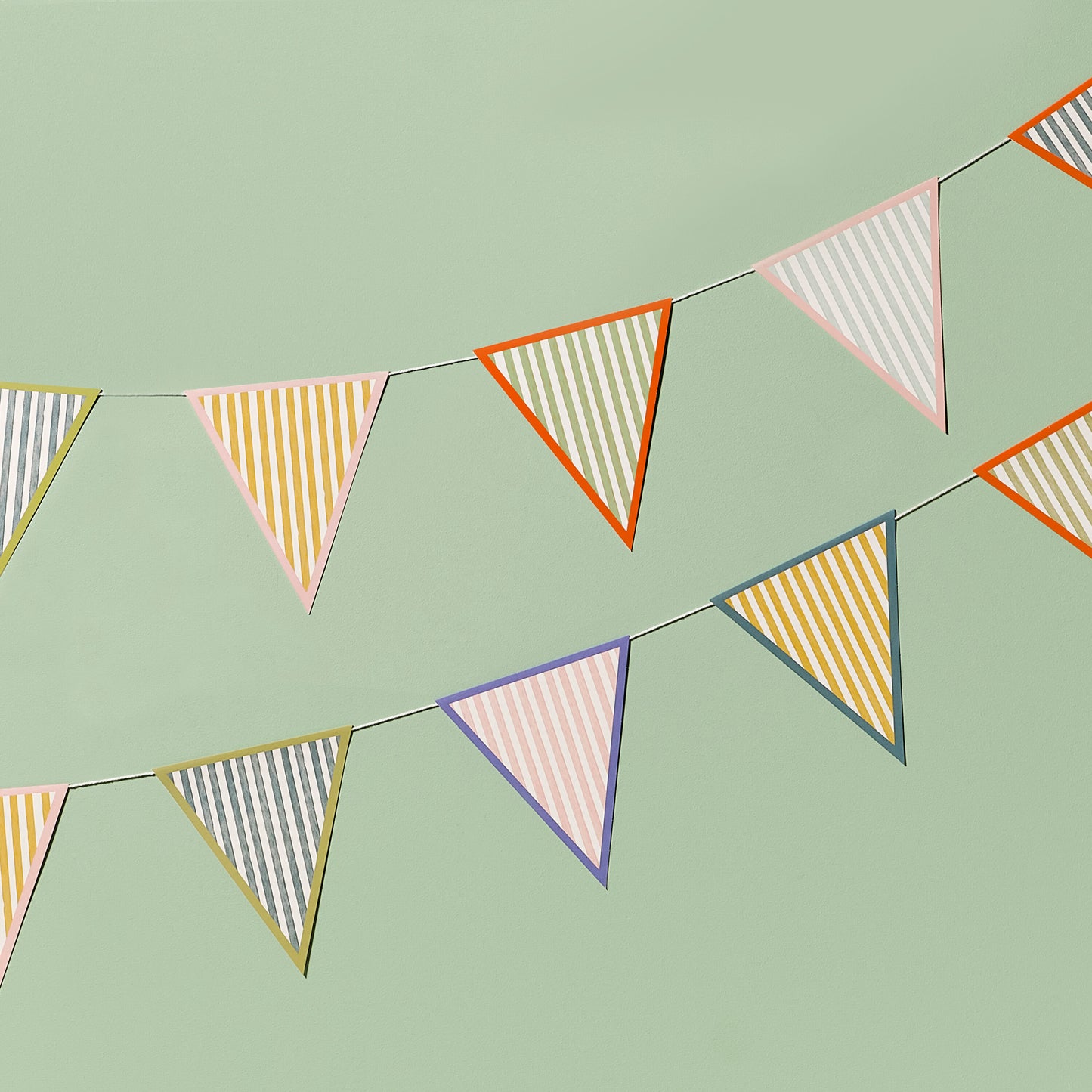 Multicoloured Striped Flag Bunting