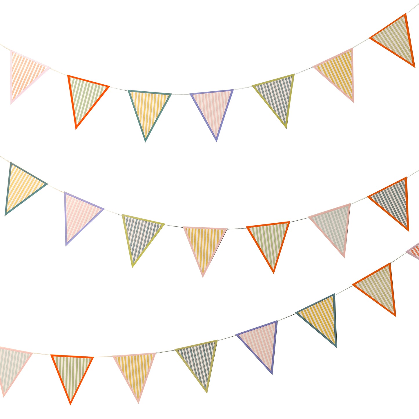 Multicoloured Striped Flag Bunting