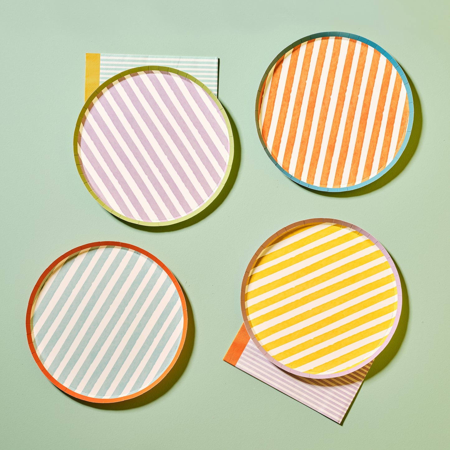 Multicoloured Striped Plates
