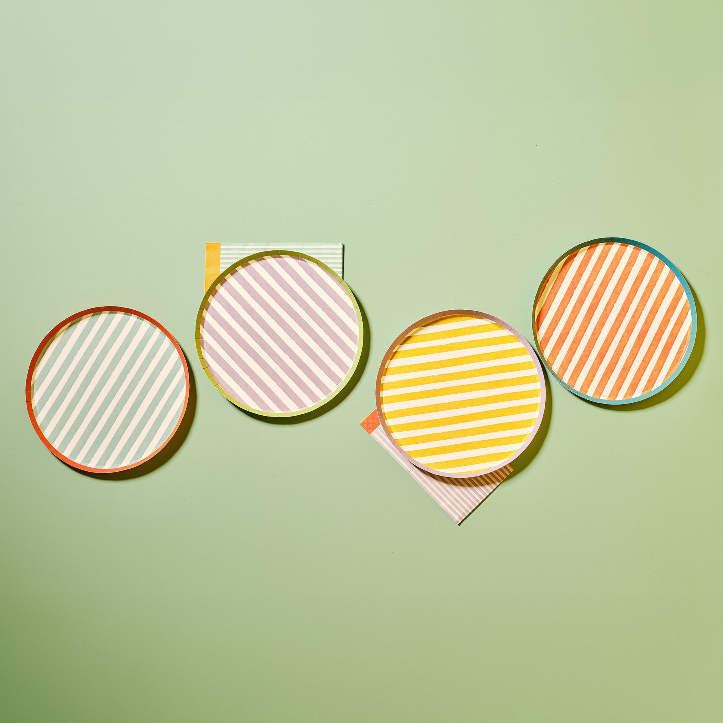 Multicoloured Striped Plates