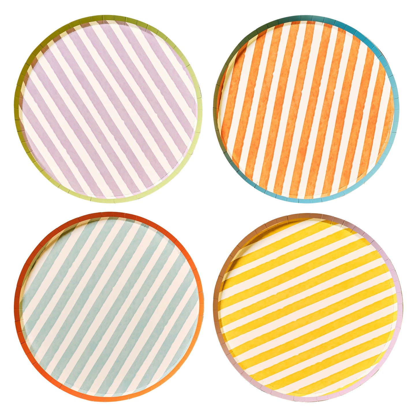Multicoloured Striped Plates