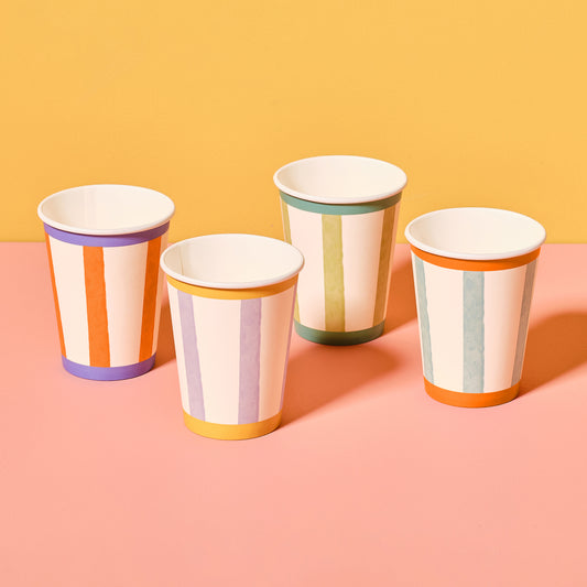 Multicoloured Stripey Cups