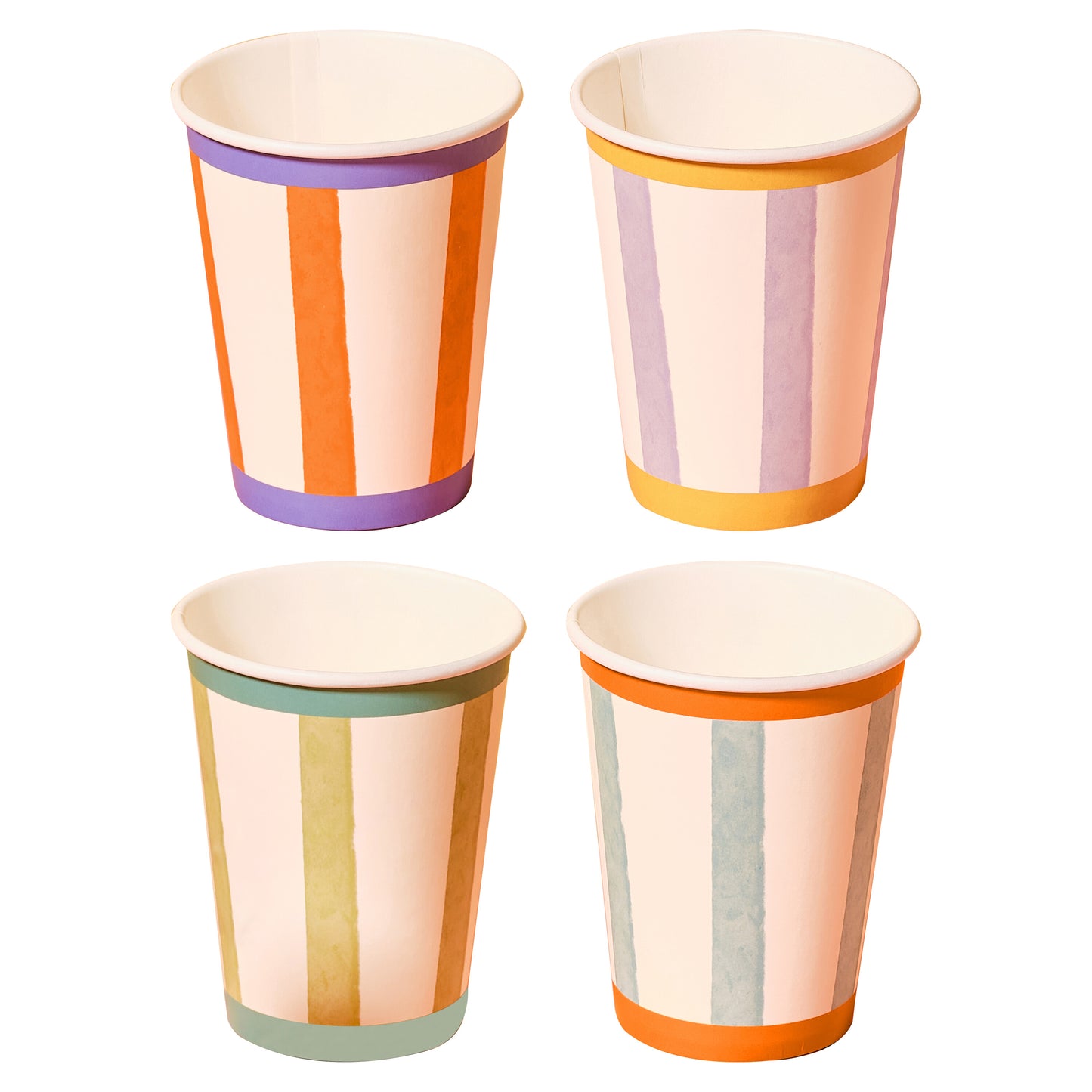 Multicoloured Stripey Cups