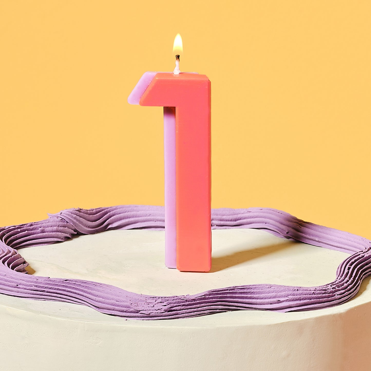 Orange and Purple Number 1 Candle