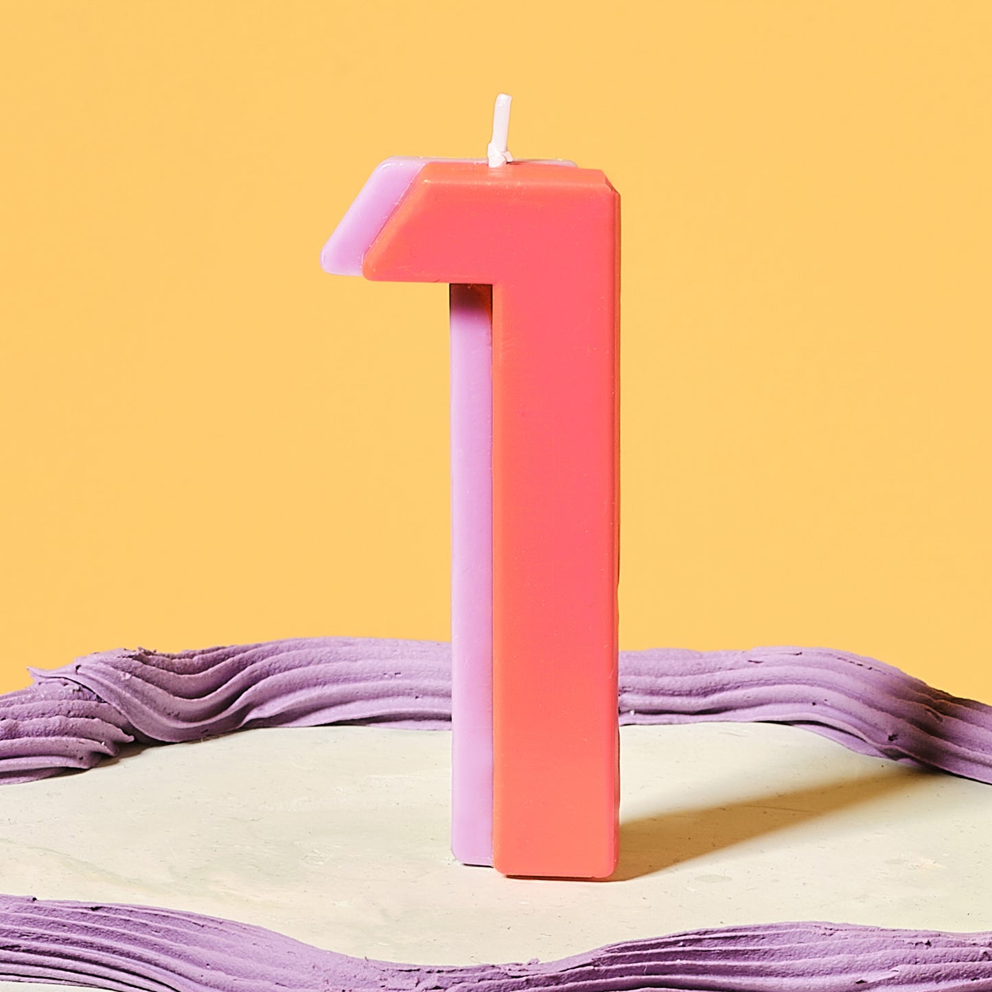 Orange and Purple Number 1 Candle