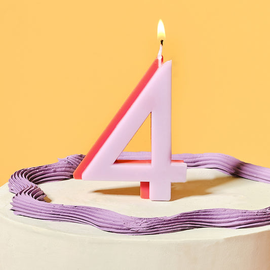 Lilac and Orange Number 4 Candle
