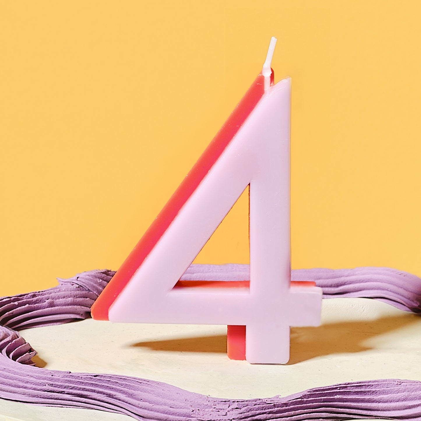 Lilac and Orange Number 4 Candle