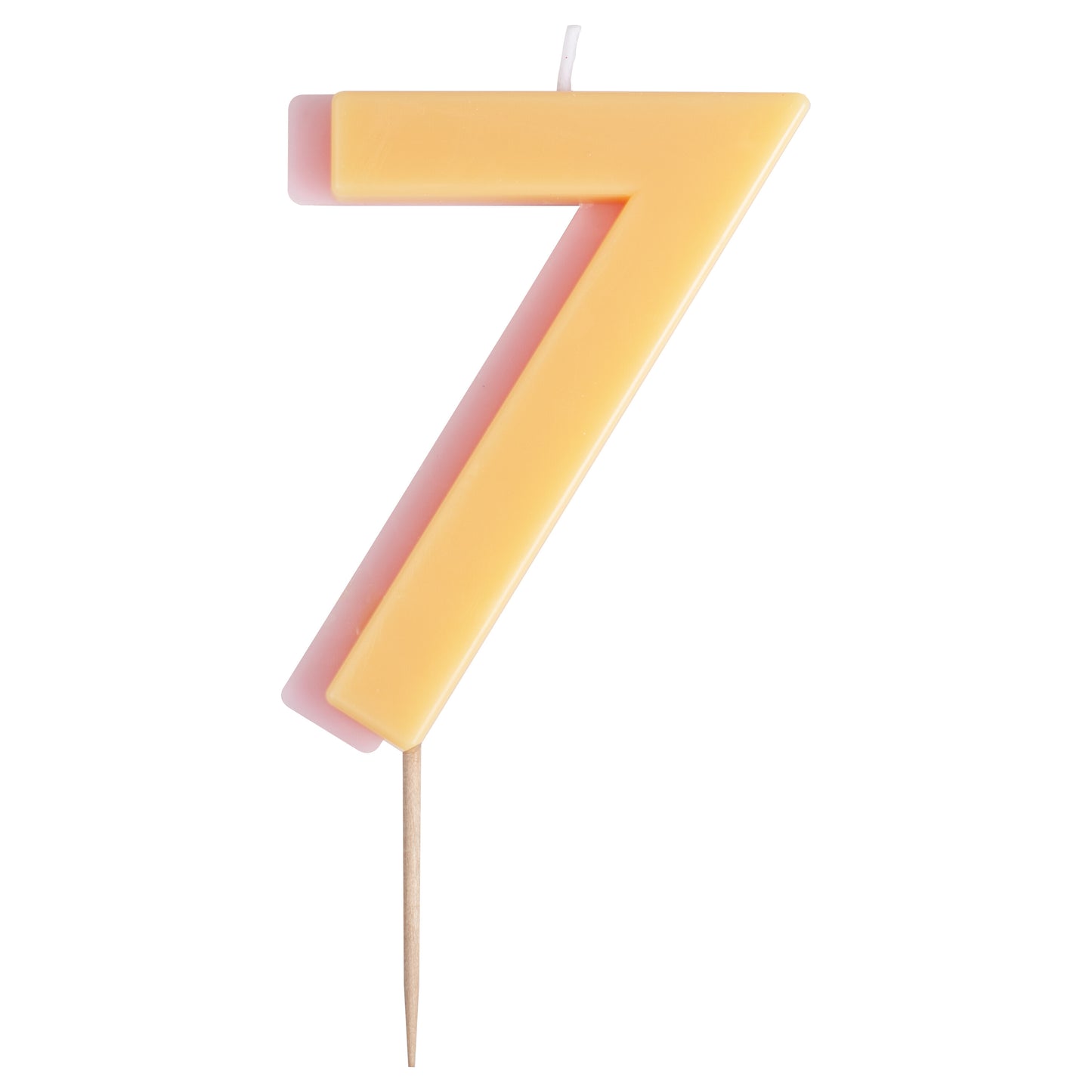 Yellow and Pink Number 7 Candle