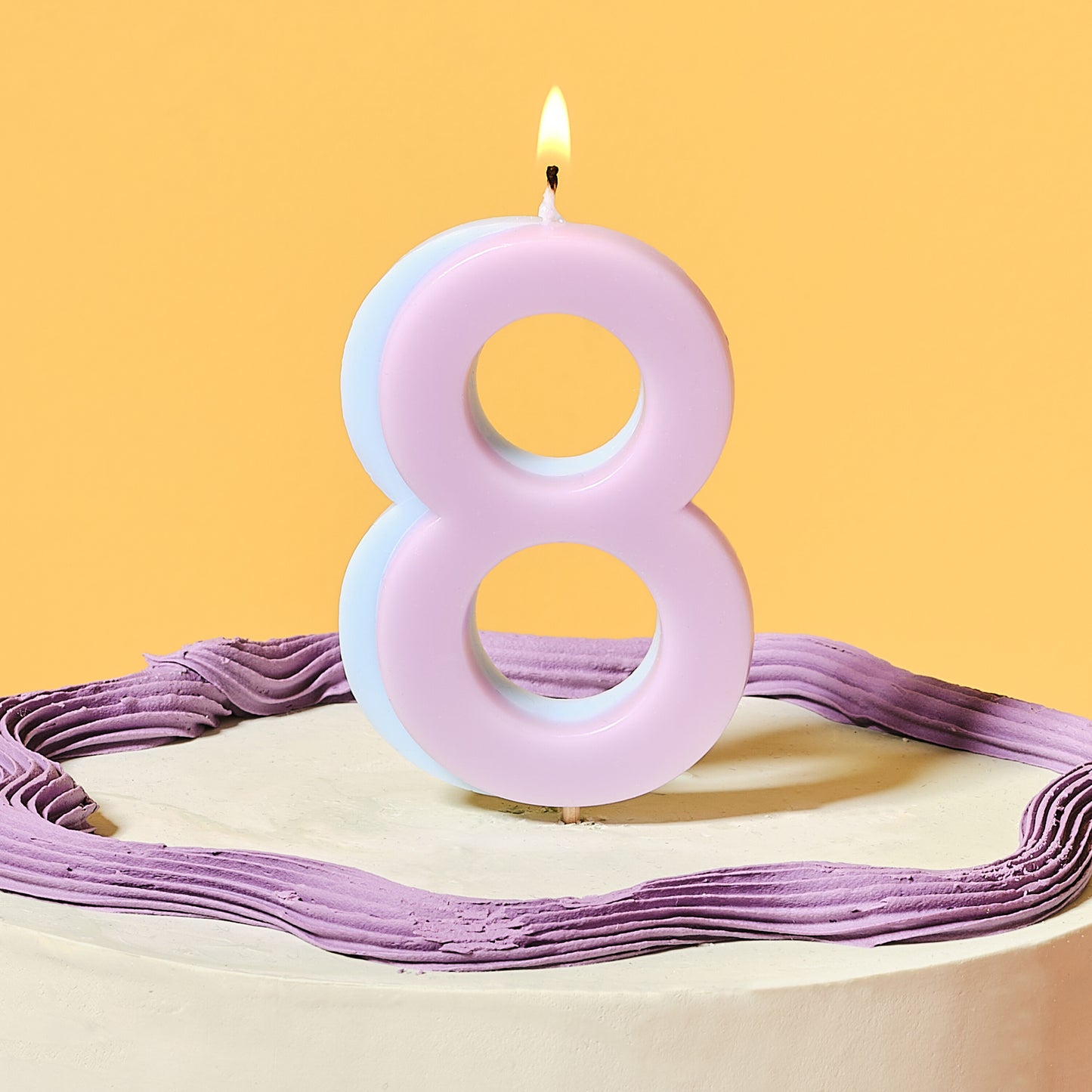 Lilac and Blue Number 8 Candle