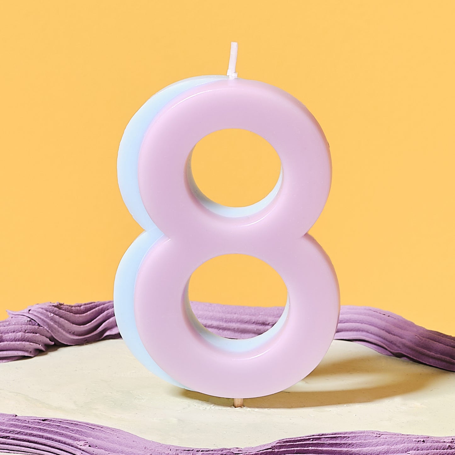 Lilac and Blue Number 8 Candle
