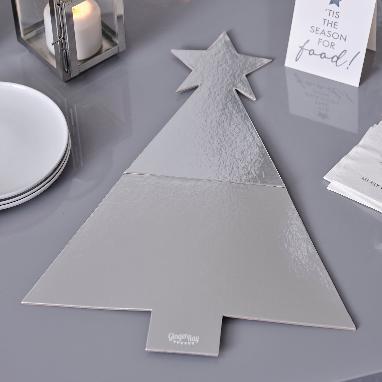 Silver Tree Shaped Christmas Grazing Board