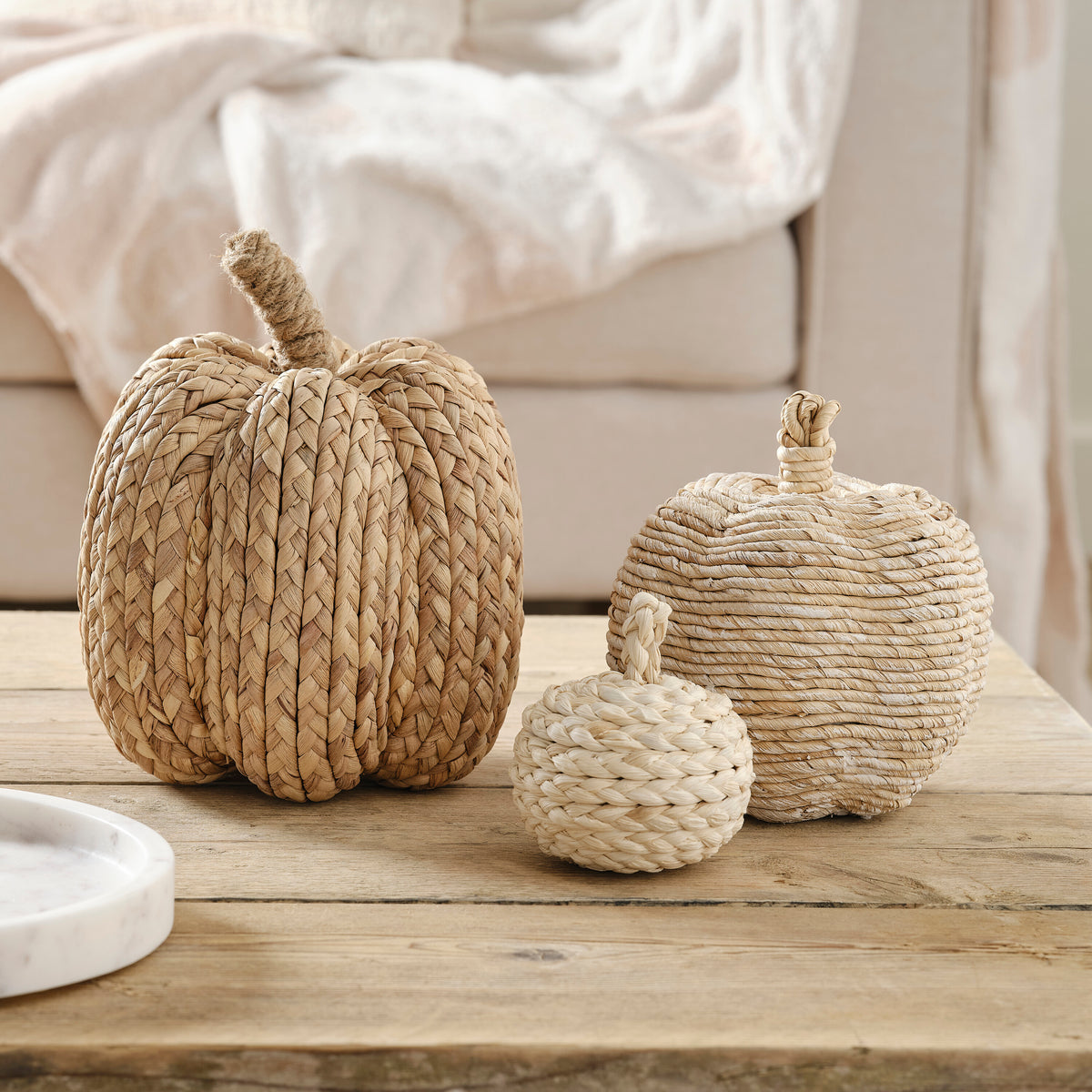Large Woven Jute Pumpkin Decoration