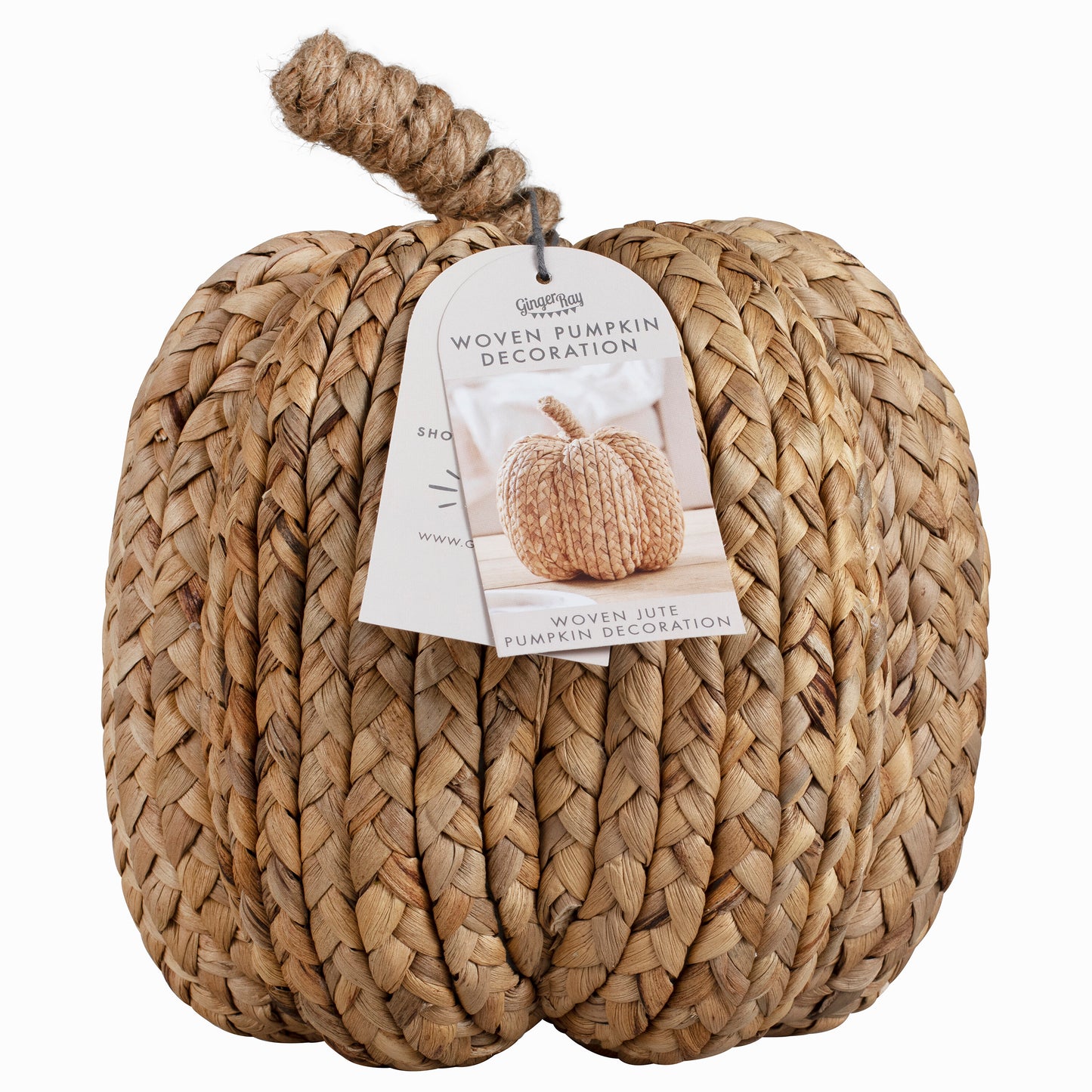 Large Woven Jute Pumpkin Decoration