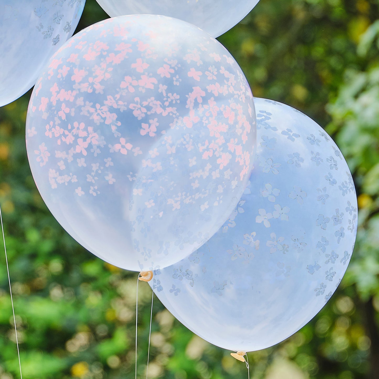 Pastel Printed Flower Balloons Cluster
