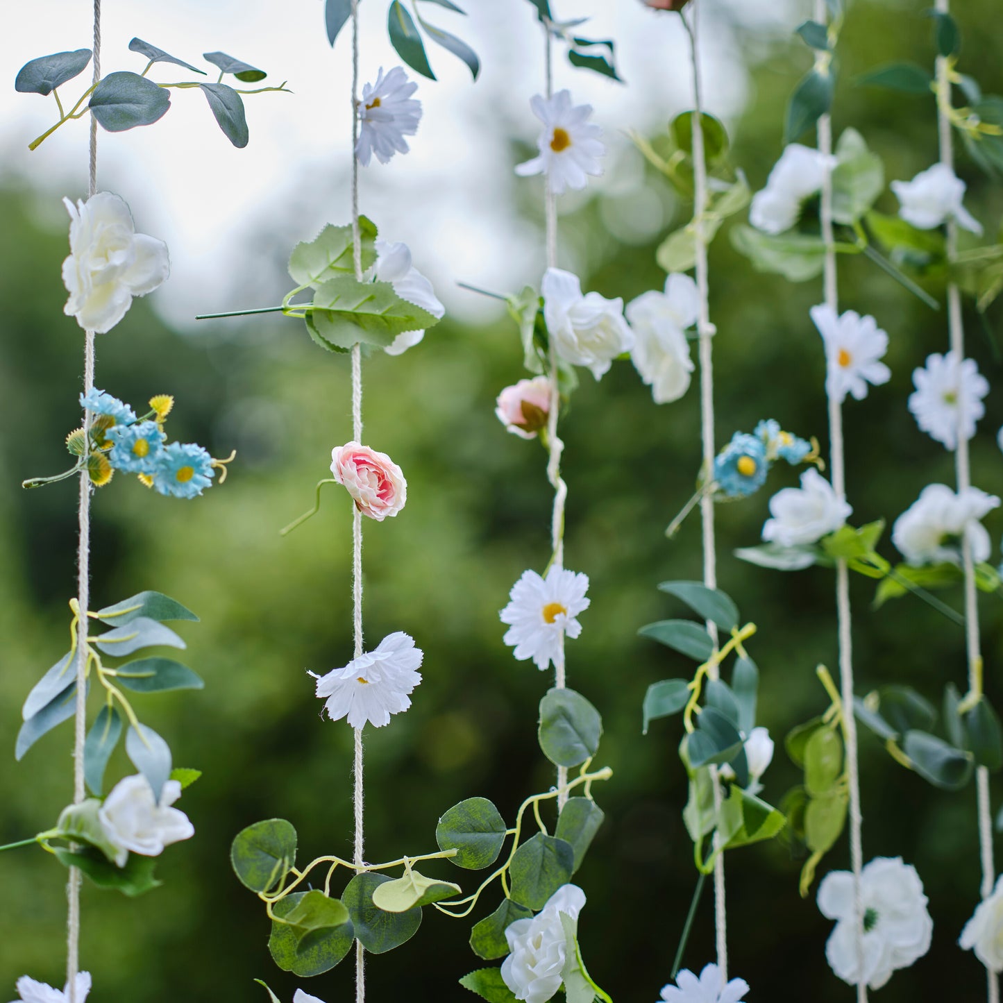 Hanging Flower Curtain Party Backdrop