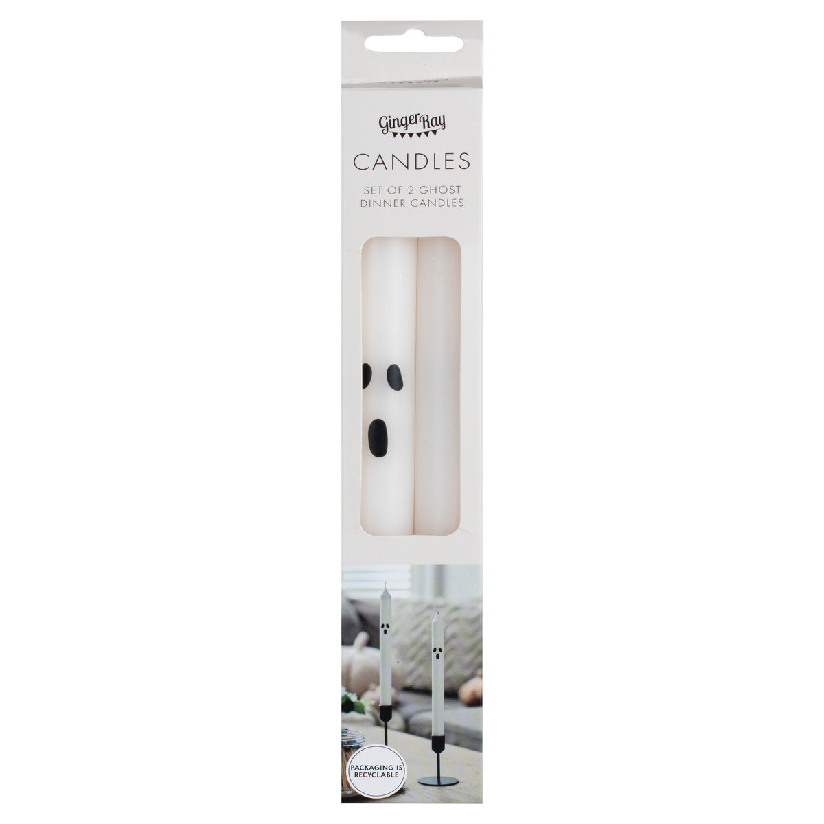 Ghost Face Halloween Dinner Candles