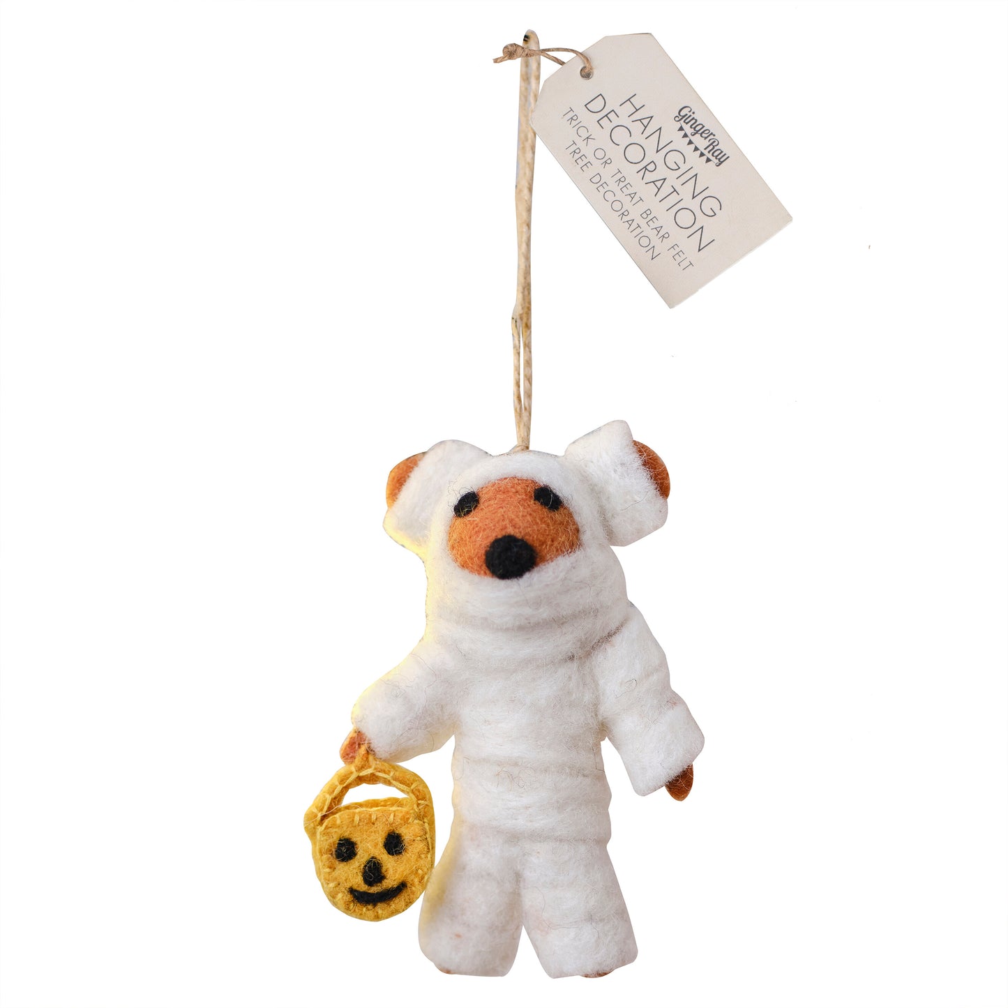Felt Mummy Bear Hanging Halloween Tree Decoration