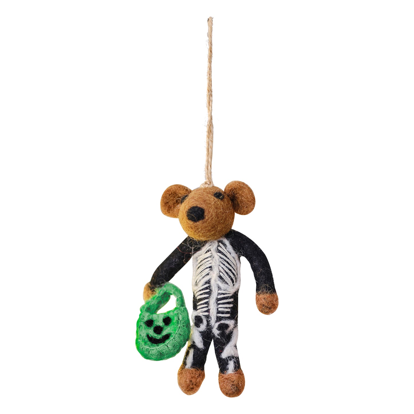 Felt Skeleton Bear Hanging Halloween Tree Decoration
