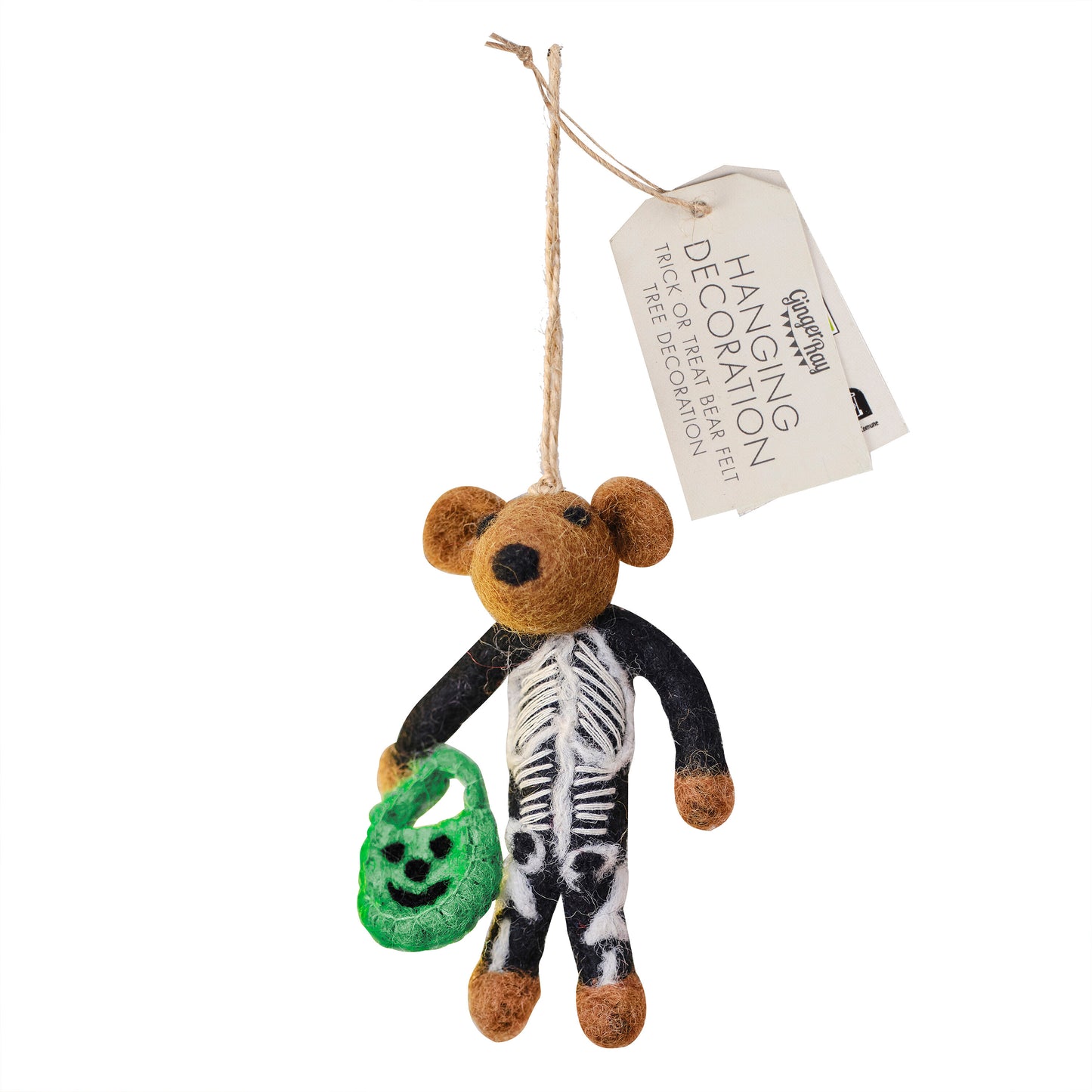 Felt Skeleton Bear Hanging Halloween Tree Decoration