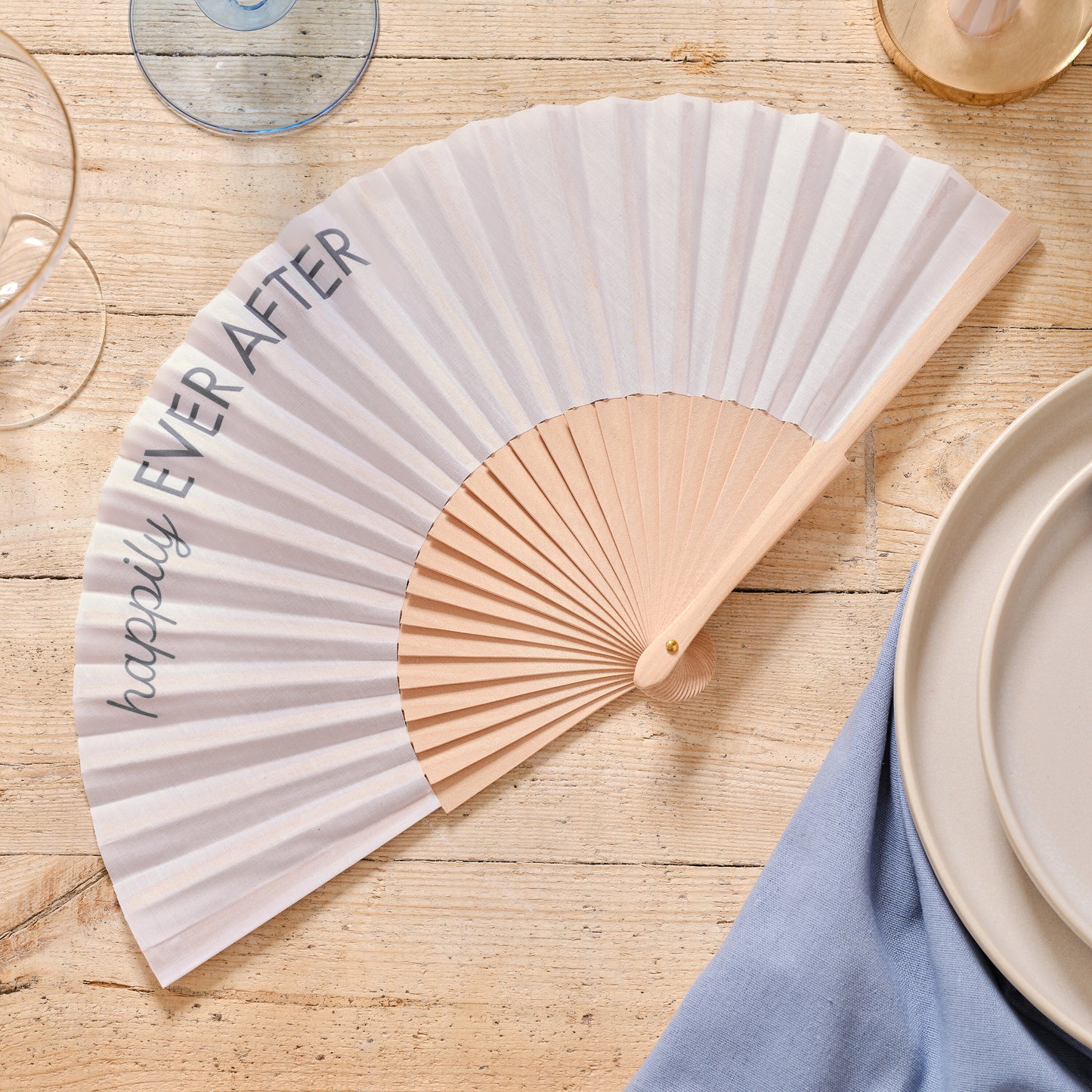 White 'Happily Ever After' Wedding Fans